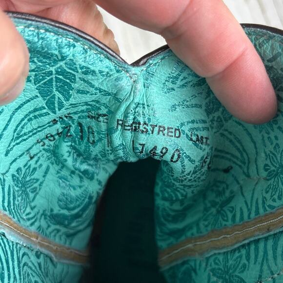 Corral Women’s 10 Brown Blue Distressed Embroidered Leather Ankle Cowboy Boots - Picture 10 of 11